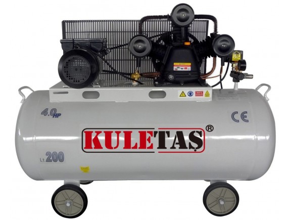 KULETAŞ 200 LİTRE 3HP 2 KAFA HAVA KOMPRESÖRÜ 220 V