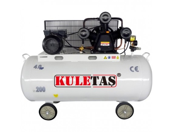 KULETAŞ 200 LİTRE 4HP 3 KAFA HAVA KOMPRESÖRÜ 220 V